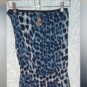 Jealous Tomato Blue Leopard Print Maxi Dress